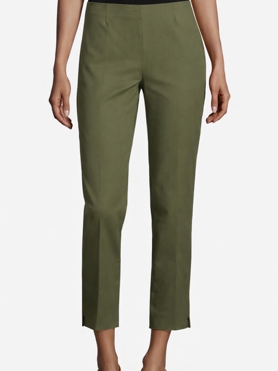 Lafayette 148 New York Pants - Lafayette 148 Lexington Bleecker Pants Trouser 14 Olive Cropped Side Zip Career